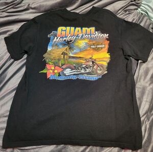 2012 Harley Davidson HD Guam Mariana Islands Black Short Sleeve Pocket Tshirt